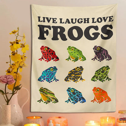 Decorbites™ Frosch-Teppich Wandbehang Psychedelische Hippie-Ästhetik Wandteppiche Heimdekoration