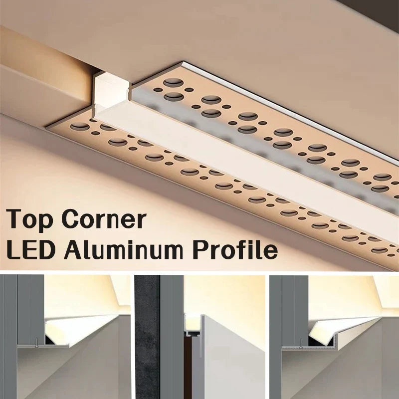 DecorBites™ LED Aluminum Profile Recessed Waist Line Channel for Backlighting Corners