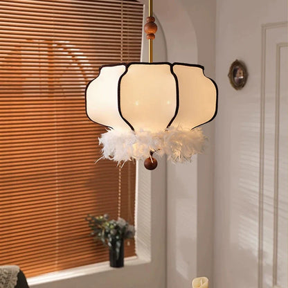 Decorbites™ Französisches Vintage-Stoff-Leuchter-Pendant-Lampe – LED-Hängeleuchte für Zuhause und Restaurant