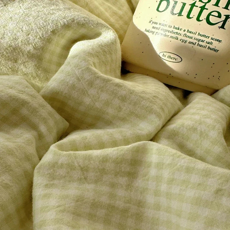 Decorbites™ Spitzenbettwäsche-Set mit Daunendeckelbezug 4 Teile Französisches gewaschenes Baumwollgewebe für Einzel- und Doppelbetten