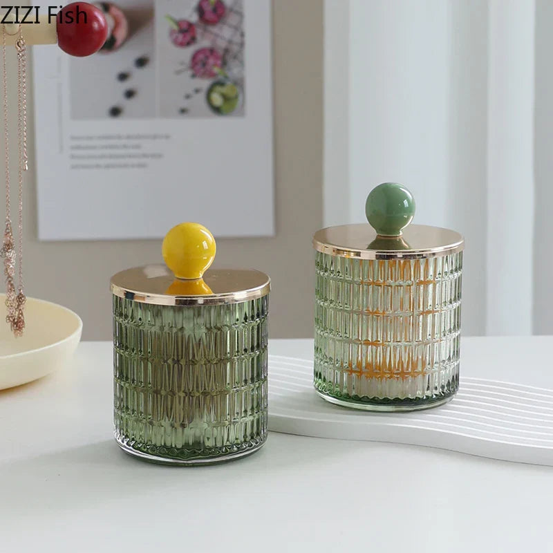 Decorbites™ Glas-Teedose Süßigkeitenpot Keramikball Dekoratives Aufbewahrungsglas