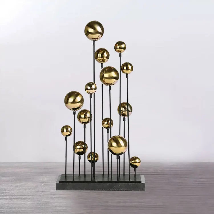 Decorbites™ Geometrische Goldene Ball-Skulptur: Metall-Handwerk Hausdekor-Ornament
