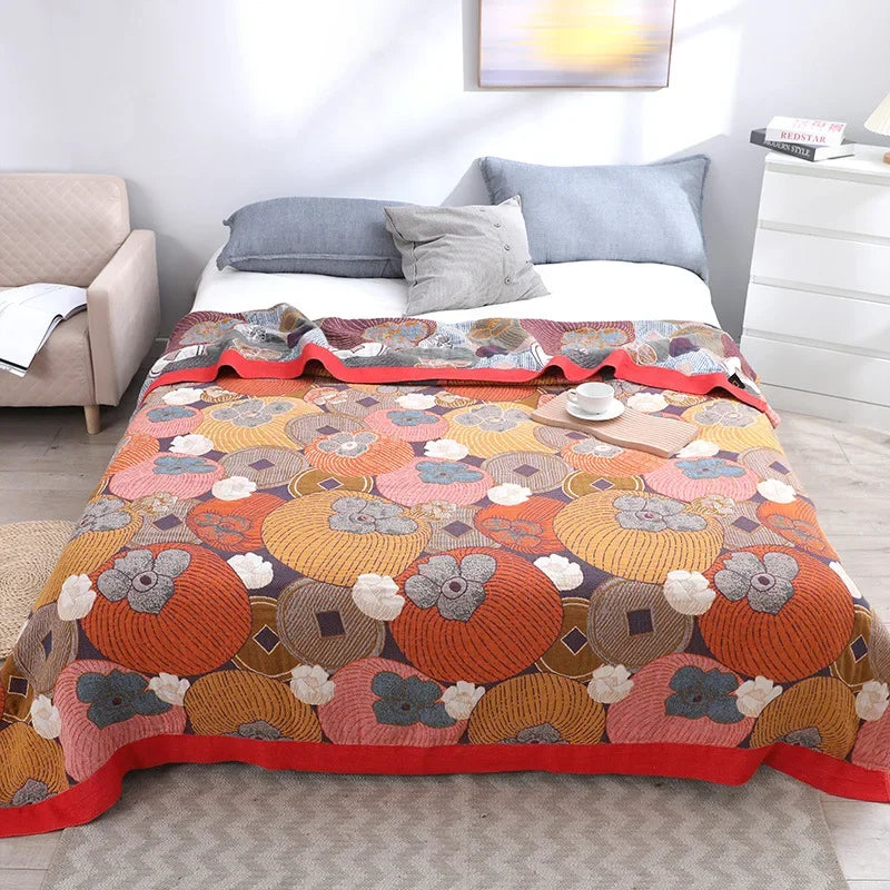 DecorBites™ Cotton Gauze Boho Throw Blanket