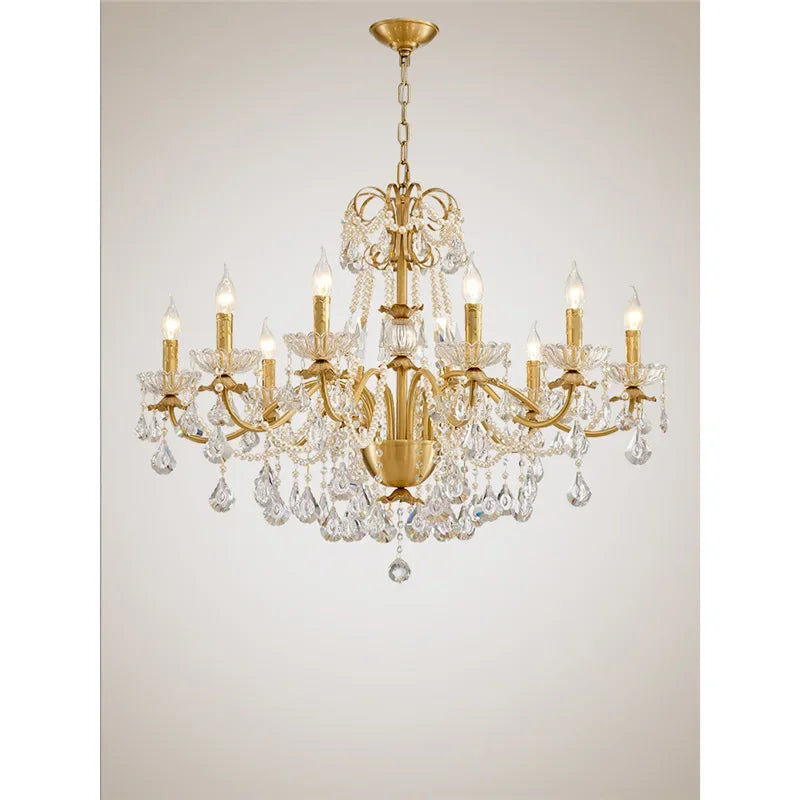Gold Brass Retro Chandelier