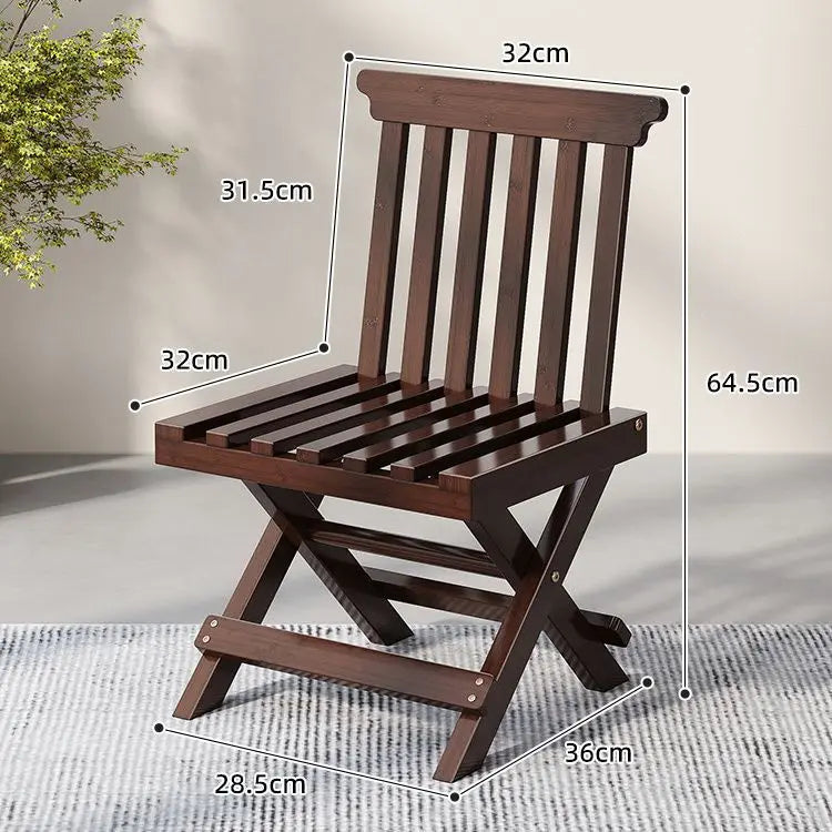 DecorBites™ Bamboo Low Stool with Backrest - Portable Household Folding Mazza Chair