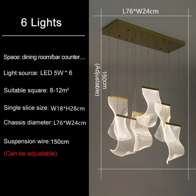 Decorbites™ LED-Lichtleiter-Deckenleuchter Modernes Novitätsdesign für Wohnzimmer-Dekor-Beleuchtung