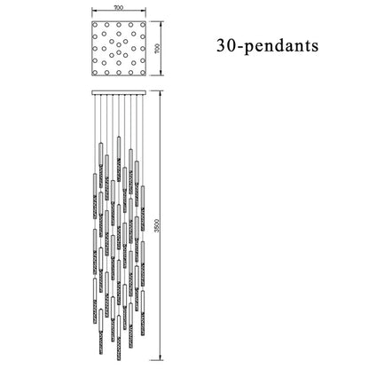DecorBites™ Crystal LED Chandelier for Staircase & Living Room
