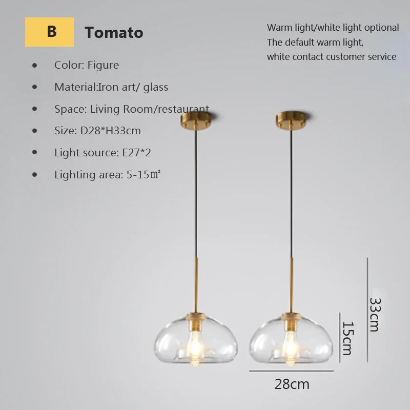 Decorbites™ Industrielles Loft-Glas-Hängeleuchte für Küchen- und Restaurantdekoration