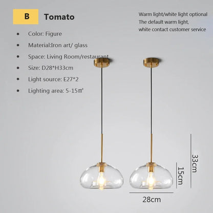 Decorbites™ Industrielles Loft-Glas-Hängeleuchte für Küchen- und Restaurantdekoration