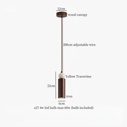 Decorbites™ LED Gelbe Travertin-Stein-Hängeleuchten | Wabi Sabi Vintage Hängelampe