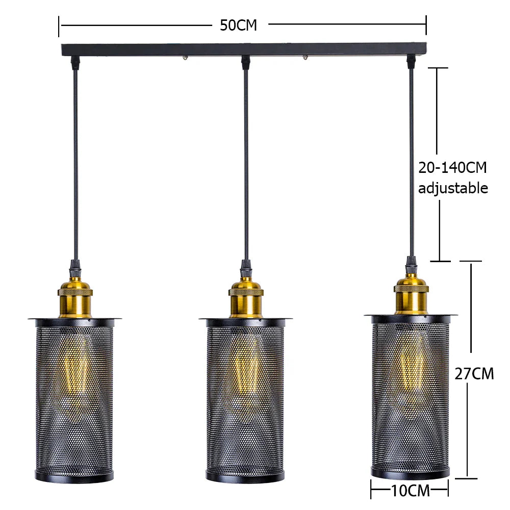 Decorbites™ Industrielles Nordisches Schwarzes Eisenkäfig-Pendant-Licht Loft-Hängelampe