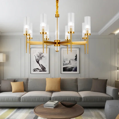 Decorbites™ Vergoldete nordische LED-Kronleuchter für das Wohnzimmer | Luxuriöse hängende Pendelleuchte