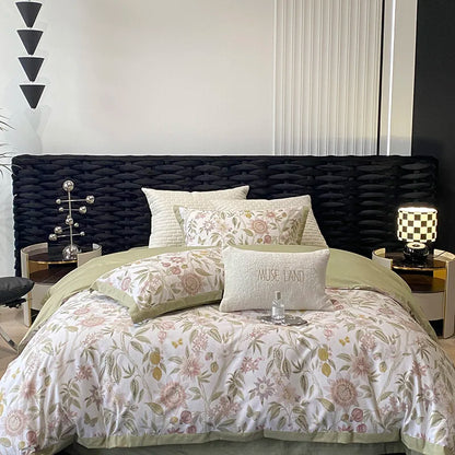 Decorbites™-Ägyptische-Baumwoll-Bettwäsche-Set: Queen King Ru Größe Druck D Duvet Cover Sheet Kissenbezug