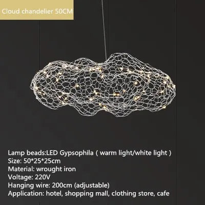 Decorbites™ Wolken-Hängeleuchten: Industrielle Loft-Glühwürmchen-Kronleuchter für Wohnzimmer, Schlafzimmer, Treppenhaus