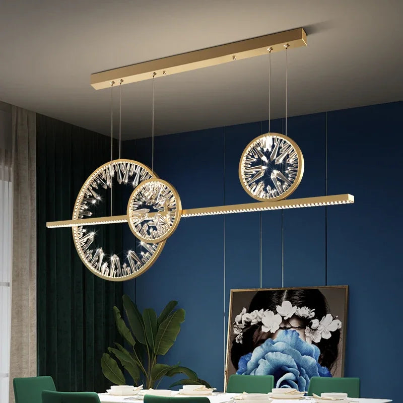 Decorbites™ Kristallring-Leuchter: Modernes nordisches Wohnzimmerlicht, luxuriöse minimalistische Lampen-Dekoration für das Zuhause