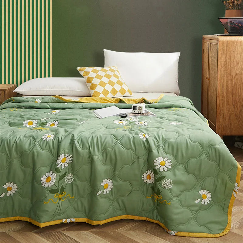 Decorbites™ Daunensteppdecke mit Gänseblümchenmuster für den Sommer in weichem, atmungsaktivem Stoff