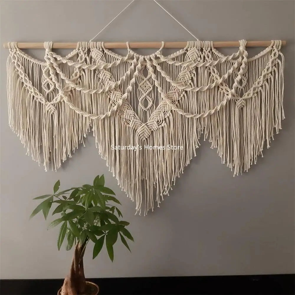 Decorbites™ Große Makramee-Bohemian-Wandbehang für Boho-Dekoration im Wohnzimmer