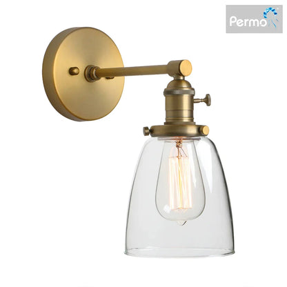 Decorbites™ Industrielle Kuppelglas-Wandleuchte - Einzelarmatur mit klarem Schirm