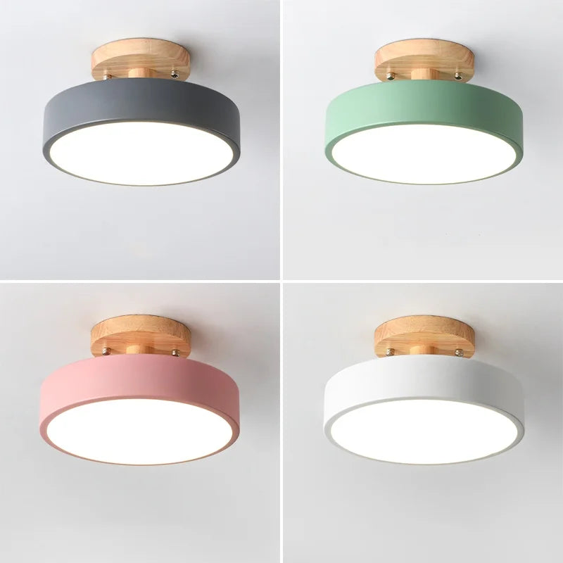 DecorBites™ Acrylic Wood LED Ceiling Light – Nordic Indoor Lighting Fixture
