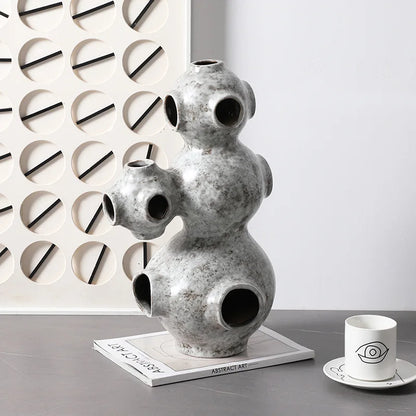 DecorBites™ Abstract Planet Hollow Pipe Ceramic Ornament Figurine - Home Decor Accessory