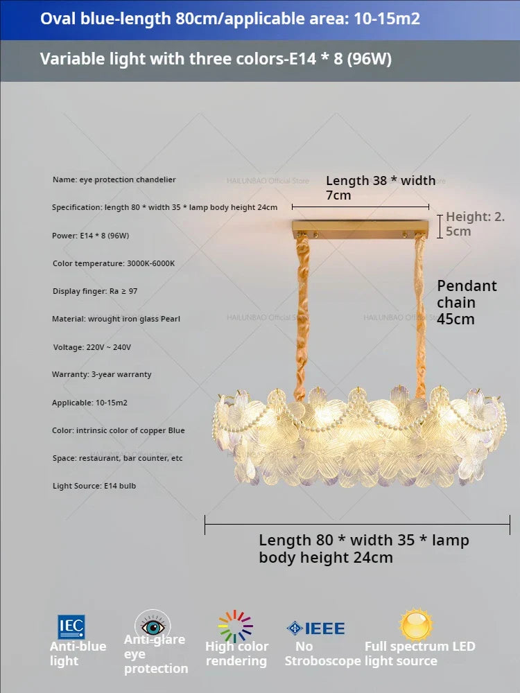 Decorbites™ Glas Blume Prinzessin Zimmer LichtLux Postmodern Französisch Creme Wind Lampe