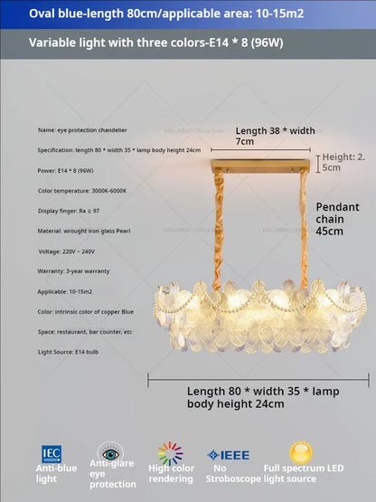 Decorbites™ Glas Blume Prinzessin Zimmer LichtLux Postmodern Französisch Creme Wind Lampe
