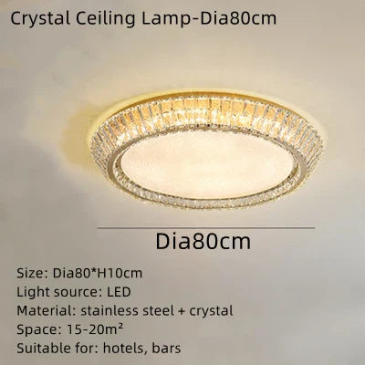 Decorbites™ Gold Kristall-Deckenleuchte: Nordisch Moderne Runde Leuchte für Schlafzimmer und Restaurant