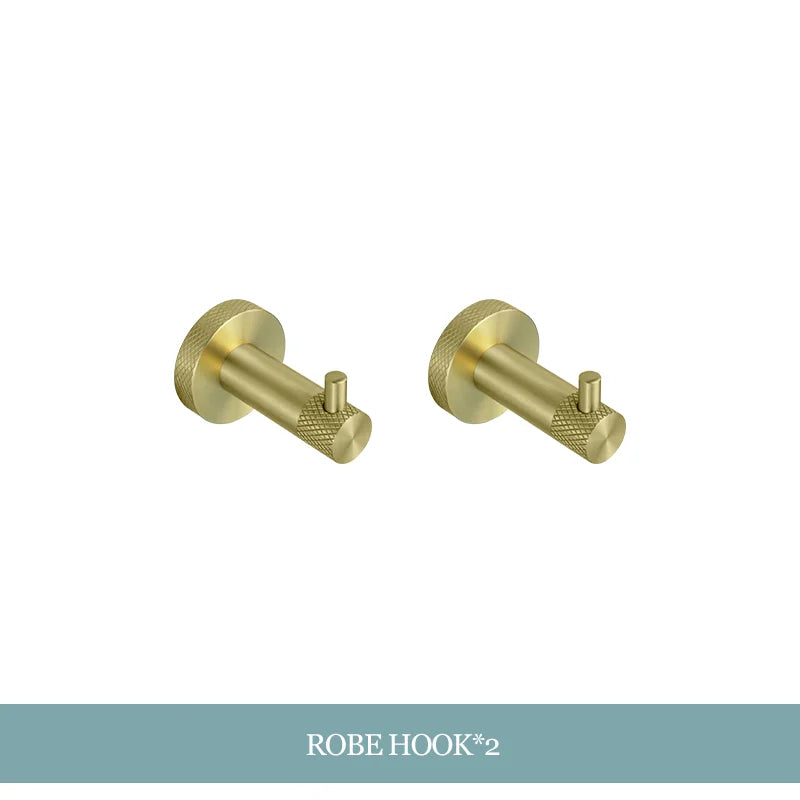 Decorbites™ Gold-Hardware-Set: Handtuchhalter, Toilettenpapierhalter, Bademantel-Haken, Becherhalter