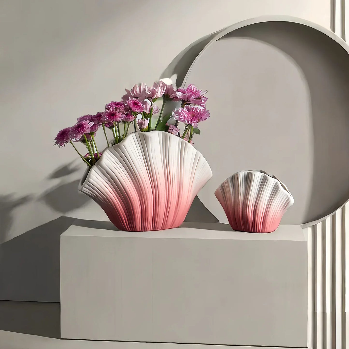 Decorbites™ Gradient Shell Keramikvase | Bunte Blumentopf Heimdekoration & Accessoires
