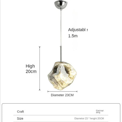 DecorBites™ Ice Glass Pendant Light for Hallway Dining Room Bedroom Living Corridor
