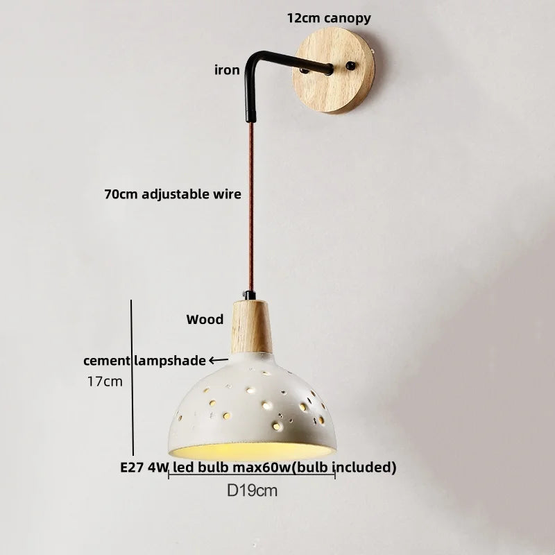 DecorBites™ Japanese Style LED Wood Wall Light with Pull Chain Switch for Bedroom and Restaurant