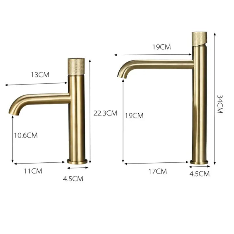 Decorbites™ Gebürsteter Gold Beckenarmatur - Einhebel, Aufsatzmontiert Kalt- und Warmwassermischer