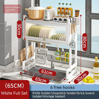 Decorbites™ Küchenschrank-Organizer-Regal für Spüle Gewürz Besteck Aufbewahrung