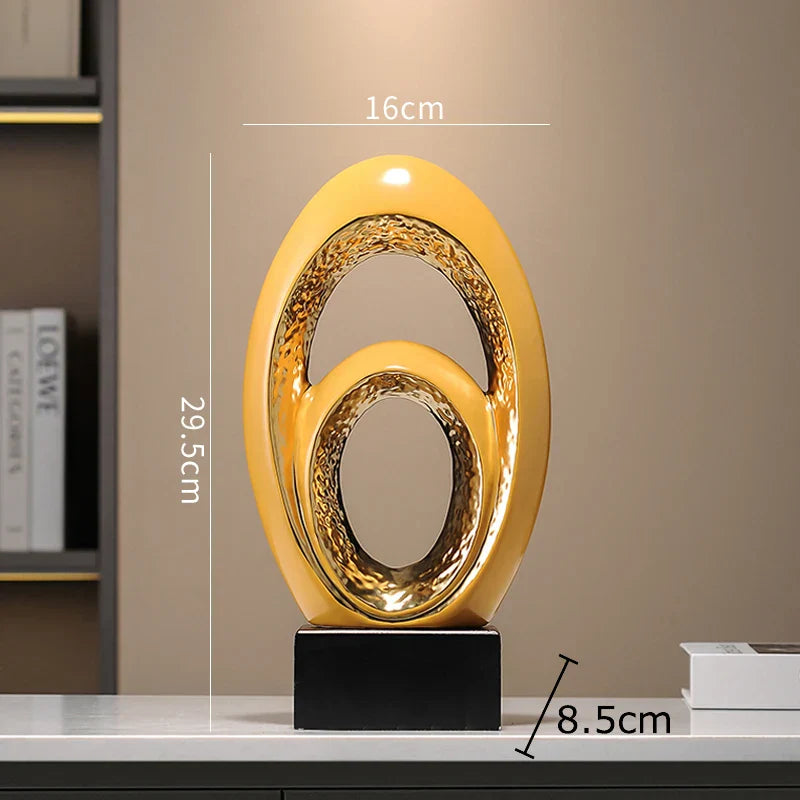 Gold Abstract Desk Sculpture