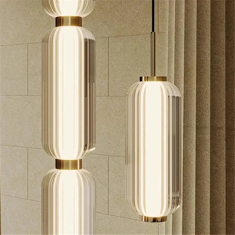 Decorbites™ Glas-Treppenhaus-Pendantleuchte: Amerikanisch-retro-minimalistisches Restaurant-Foyer-Kunstleuchte