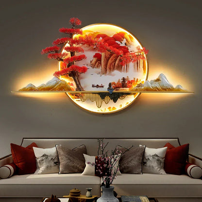 DecorBites™ LED Landscape Pine Picture Wall Light for Home Decor