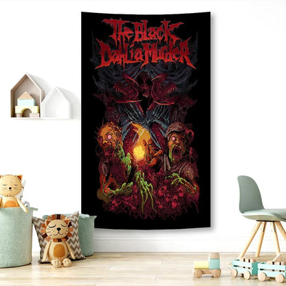 DecorBites™ Black Dahlia Murder Metal Band Tapestry: Rock Music Poster for Studio Bar