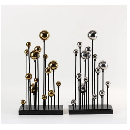 DecorBites™ Geometric Golden Ball Ornaments - Abstract Metal Decorations