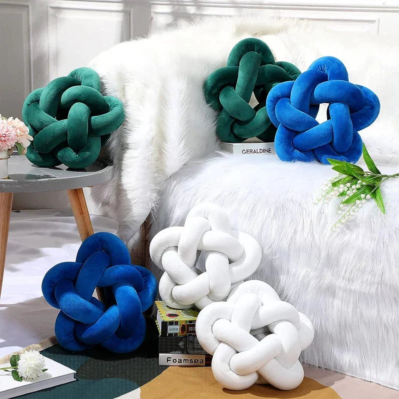 Blue Knot Ball Pillows