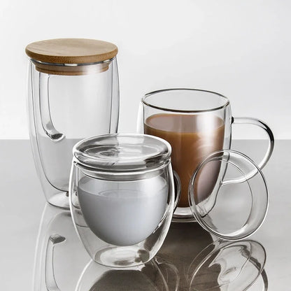 Decorbites™ Doppelwandiges Bier-Whiskey-Wein-Glas-Tee-Kaffee-Tumbler-Becher mit Deckel