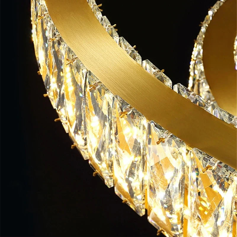 DecorBites™ Crystal LED Chandelier for Kitchen Dining Room Duplex Villa Lighting Fixtures
