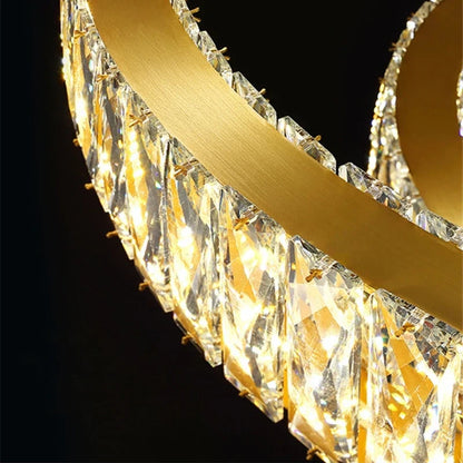 DecorBites™ Crystal LED Chandelier for Kitchen Dining Room Duplex Villa Lighting Fixtures