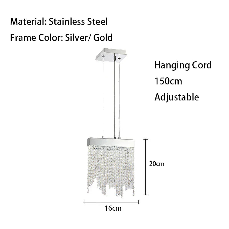 Decorbites™ Kristall-Quasten-Kronleuchter: Moderne Luxus-Silber-Hängeleuchte für das Esszimmer