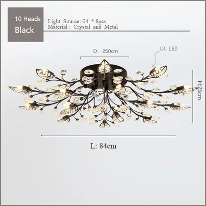 DecorBites™ Crystal Ceiling Chandelier LED Fixture Lights for Living Room Bedroom by Samsarah Lighting