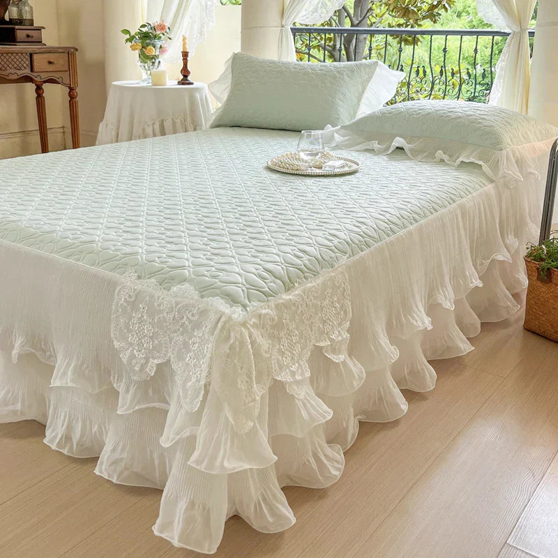 Ice Silk Quilted Bed Skirt
