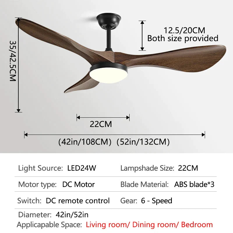 Decorbites™ 132 cm Moderner Deckenventilator mit Licht & Steuerung - Starker Wind, Einfaches Design