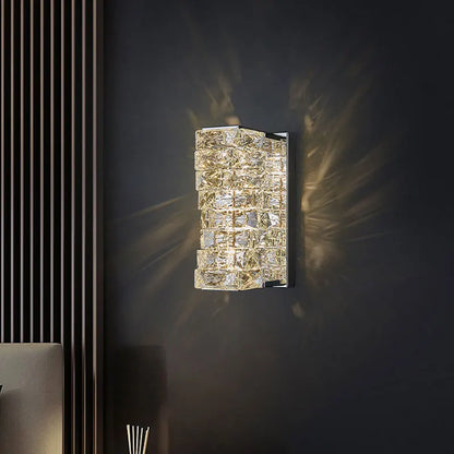 DecorBites™ Crystal Wall Sconce: Elegant Bedroom & Living Room LED Wall Lamp
