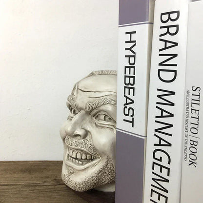 Decorbites™ Johnny-Statue Bücherregal-Buchstütze Lustiges-Gesicht Heimdekoration Schreibtisch-Ornament
