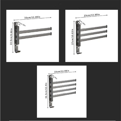 Decorbites™ Grauer Aluminium-Drehhandtuchhalter: Wandmontierter klappbarer Badehandtuchhalter