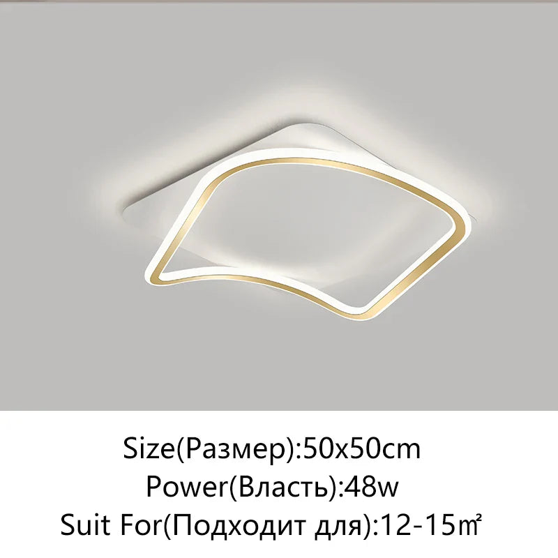 Decorbites™ Goldene LED-Deckenleuchter: Moderne Schlichtheit für Wohn-, Ess- und Schlafzimmer